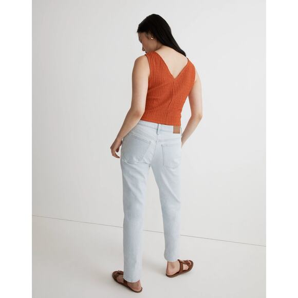 New Madewell V-Neck Sleeveless Crop Top in Copperwashed Orange Size XS - Picture 2 of 12